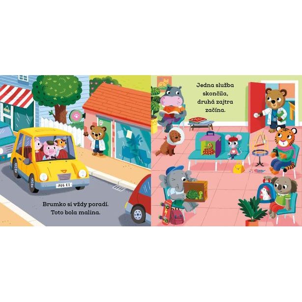 BRUMKO ROZUMKO ZVEROLEKÁROM – Obrázky s pohyblivými prvkami