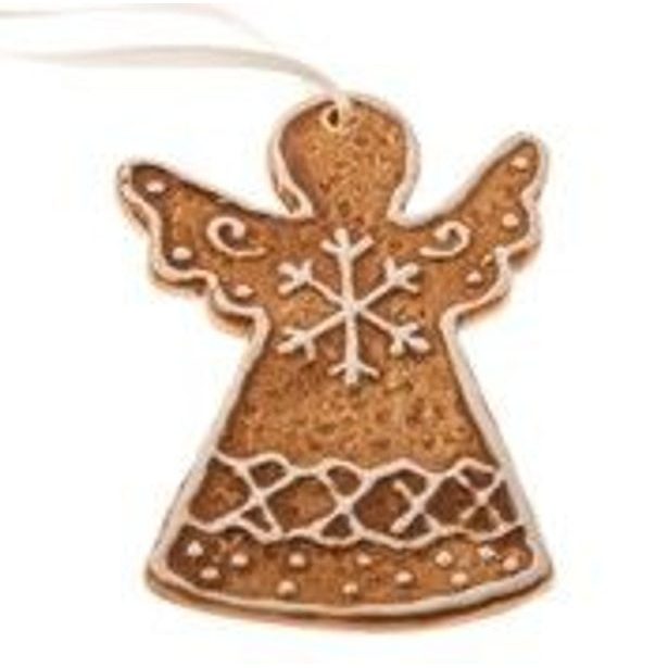 anděl 10,2x6cm, im.perníku, závěs, keramika