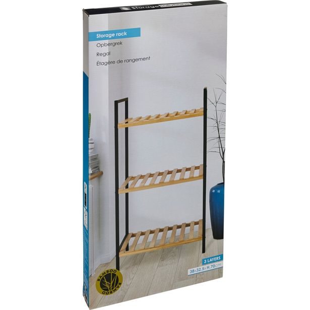 BATHROOM SOLUTIONS Regál do koupelny bambus 3 police 38 x 32,5 x 70 cm KO-784630130