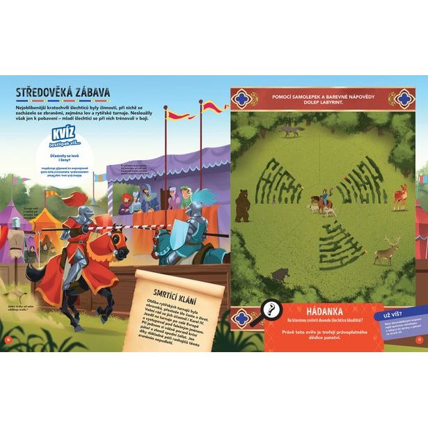 MISE STŘEDOVĚK – Pátrej a lušti se samolepkami