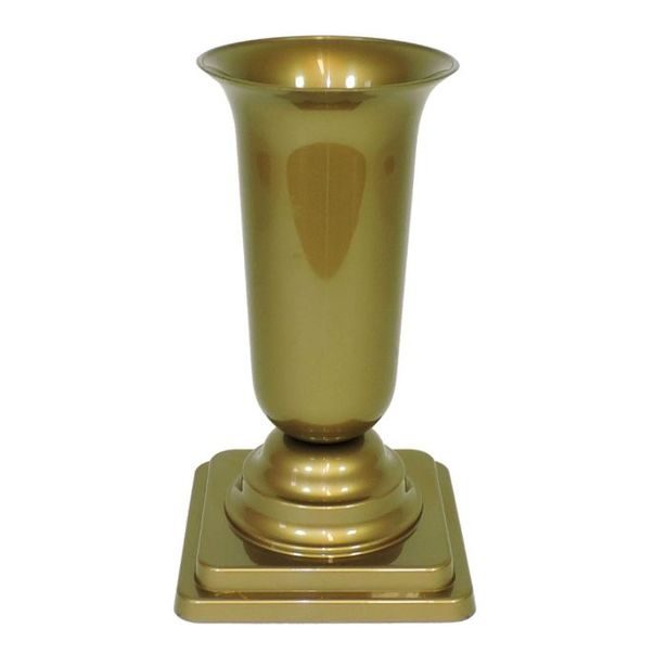 váza hřbit. 15x15x31cm ZLATÁ zátěžová