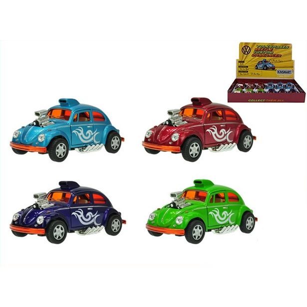 Volkswagen Beetle kov 1:32 13cm zpětný chod 4barvy