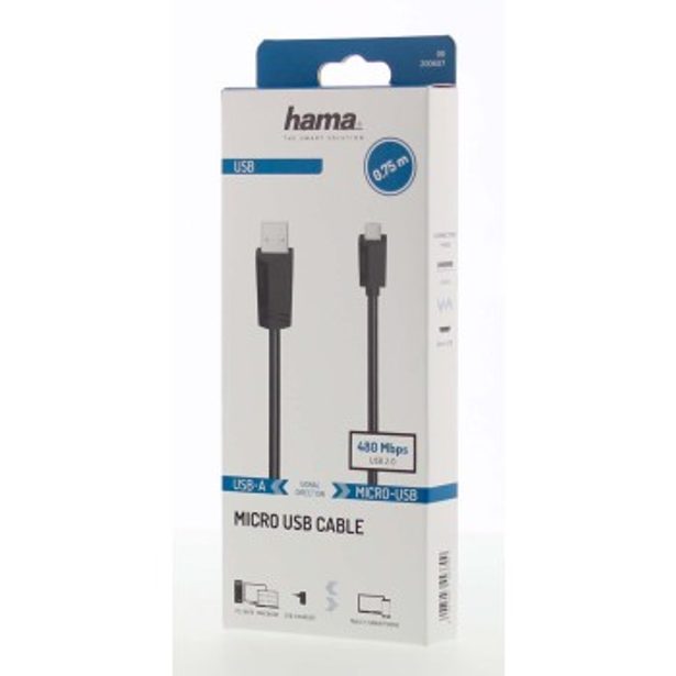 Hama micro USB 2.0 kabel, 0,75 m