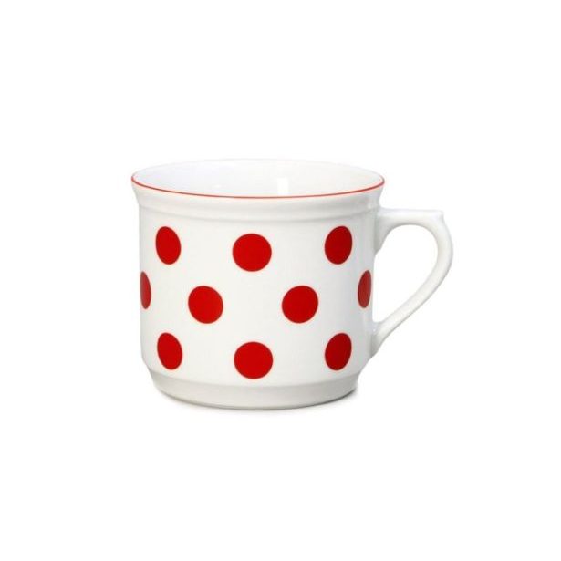hrnek 630ml VAŘÁK-červ.puntík-1jak.THUN,porcelán