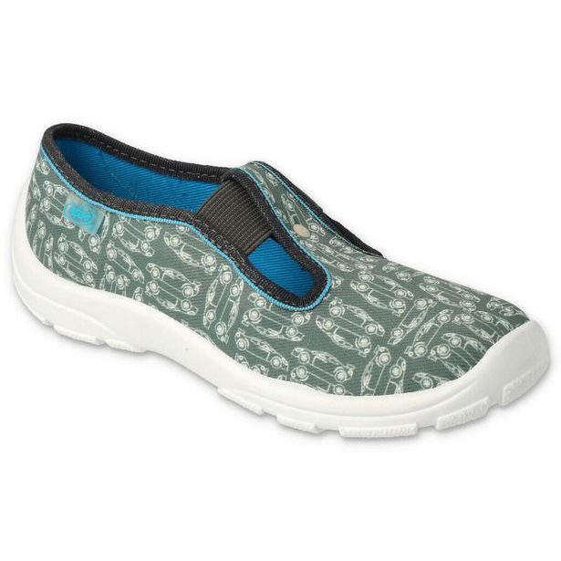 Dětská domácí obuv Befado - šedé, autíčka