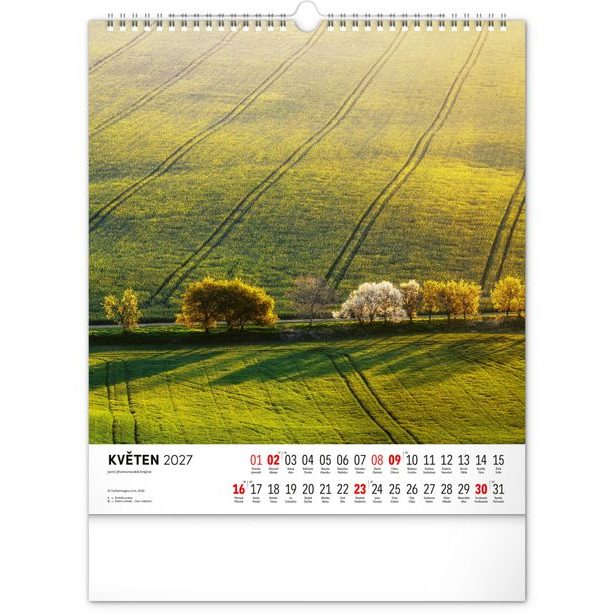 NOTIQUE Nástěnný kalendář Toulky moravskou krajinou 2027, 30 x 34 cm
