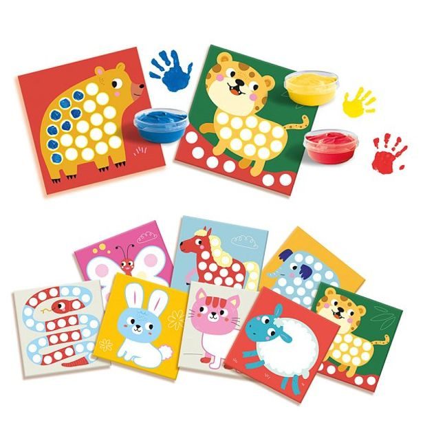 Prstové barvy - dobarvi si zvířátko