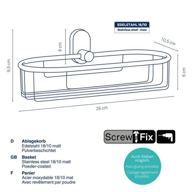 KELA Úložný koš ALESSIO nerez 18/10 černý 26,0x10,5x9,5cm KL-22759
