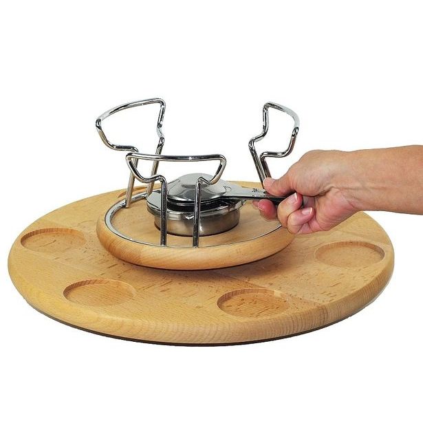 KELA Fondue sada 23 ks NATURA smalt / keramika / dřevo KL-61201