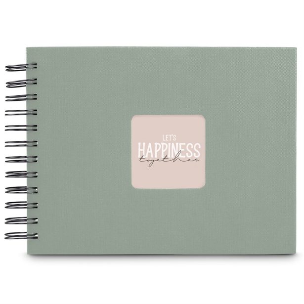 Hama album klasické spirálové FINE ART 24x17 cm, 50 stran, sage, černé listy