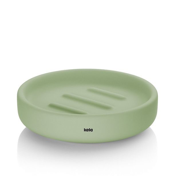 KELA Miska na mýdlo Sana průměr 11,5 x 3 cm zelená KL-23980