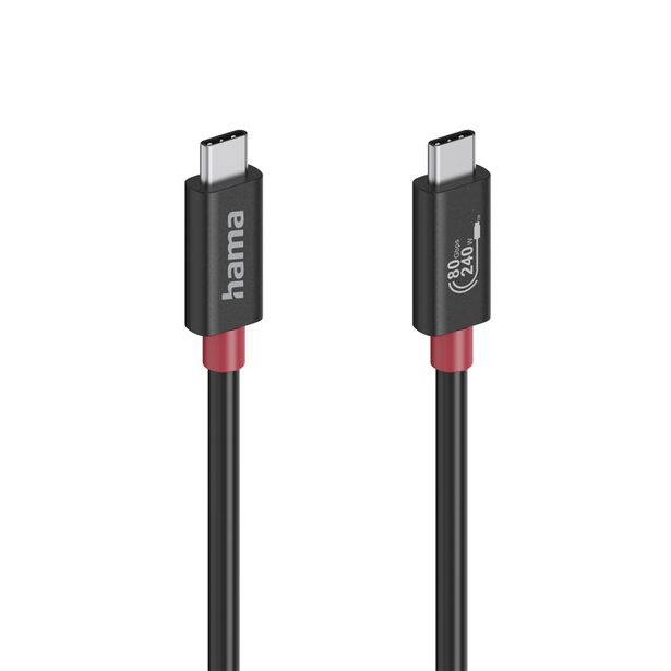 Hama USB-C kabel USB4, 1 m, 80 Gb/s, 240 W