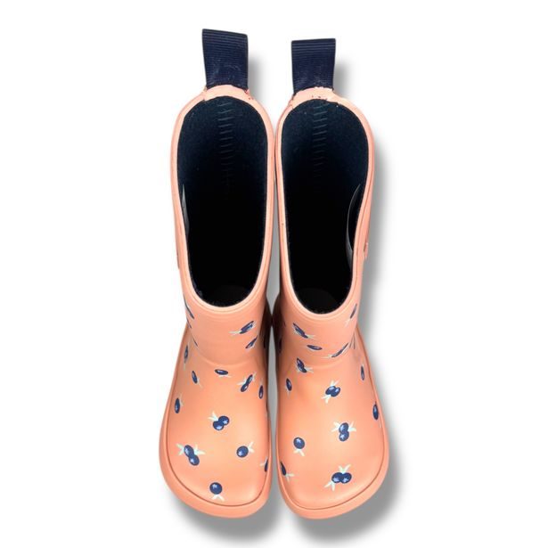 Bundgaard Charly – barefoot dětské holínky s užší patou a širší špičkou Blush Berry