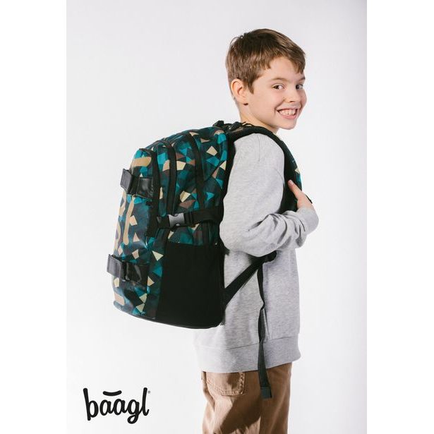 BAAGL SET 3 Skate Polygon: batoh, penál, sáček