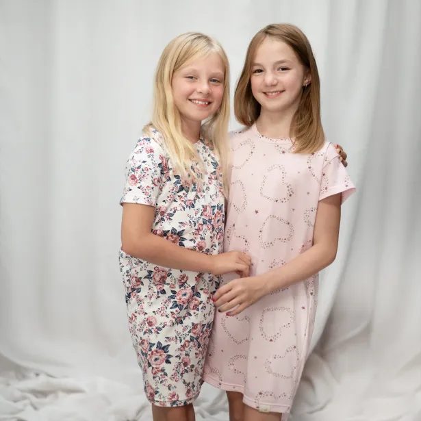 ESITO Dívčí noční košile Hvězdné srdce - růžová