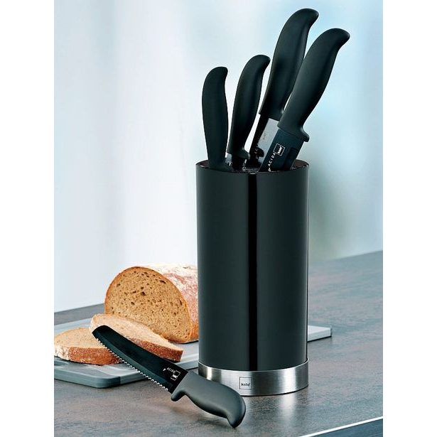 KELA Sada kuchyňských nožů 5 ks ve stojanu ACIDA černá KL-11287