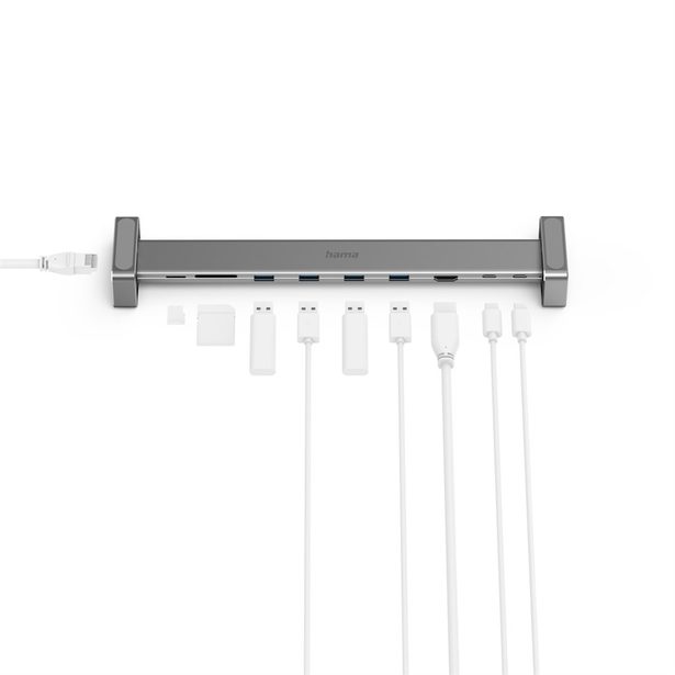 Hama USB-C dokovací stanice Connect2Office Basic, 9 připojení, odnímatelné nožičky