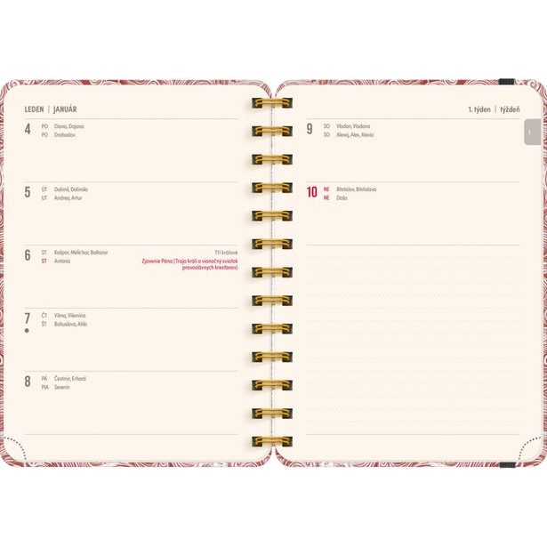 NOTIQUE Spirálový 18měsíční diář Petito – Mraky 2026/2027, 13 x 18 cm