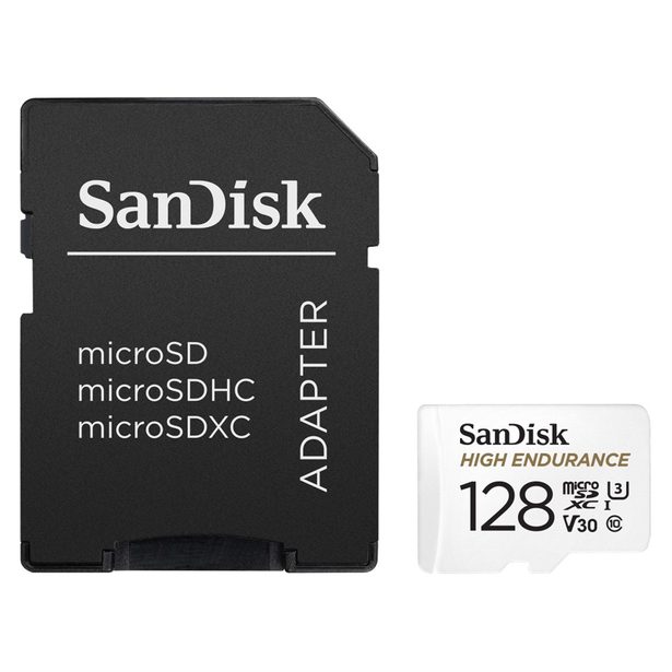 SanDisk microSDHC High Endurance Video 128 GB C 10 U3 V30, adaptér
