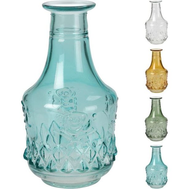 láhev/karafa l, 17cm, mix barev, sklo