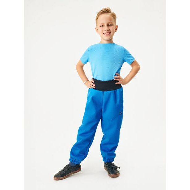 Dětské softshellové kalhoty s beránkem Light, Modrá