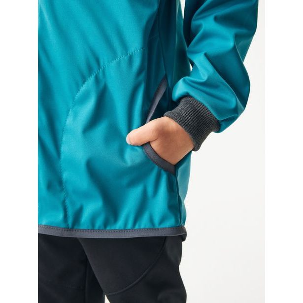 Unuo, Dětská softshellová bunda bez zateplení pružná Basic, Smaragdová