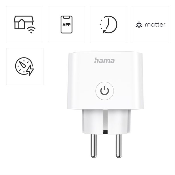 Hama SMART WiFi zásuvka, Matter, měření spotřeby