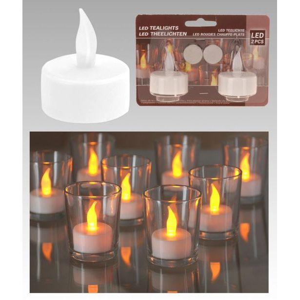 svíčka d 3,5cm LED čajová 2ks, vč. baterie