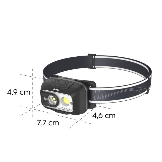 Hama HL500-C, LED čelovka, nabíjecí, 500 lm / 110 m, IP44