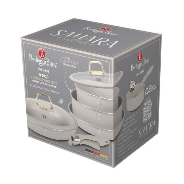 BERLINGERHAUS Sada nádobí s titanovým povrchem 9 ks Sahara Collection BH-8253