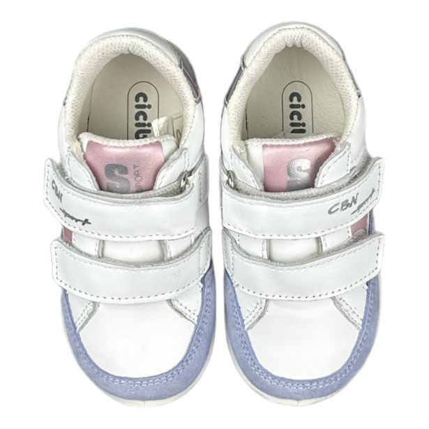 Dívčí celoroční obuv bílé s růžovými doplňky