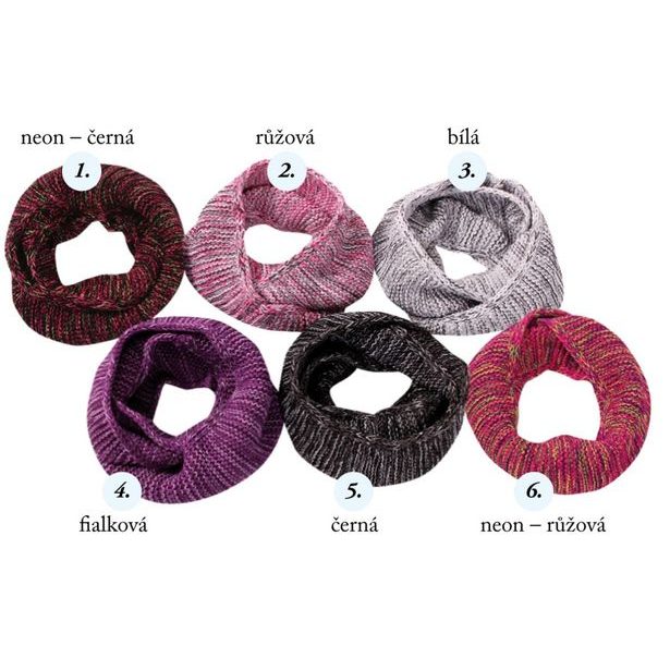 Nekonečná pletená šála PLETEX - P216, Barva: mix barev