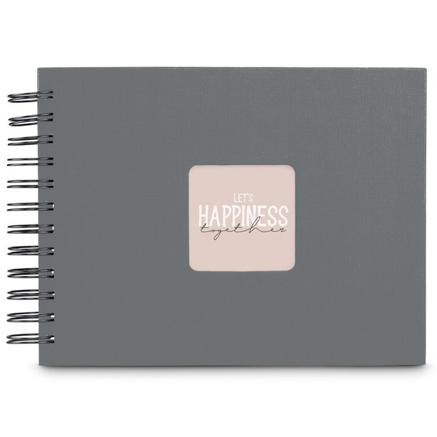 Hama album klasické spirálové FINE ART 24x17 cm, 50 stran, kamenná šedá, černé listy