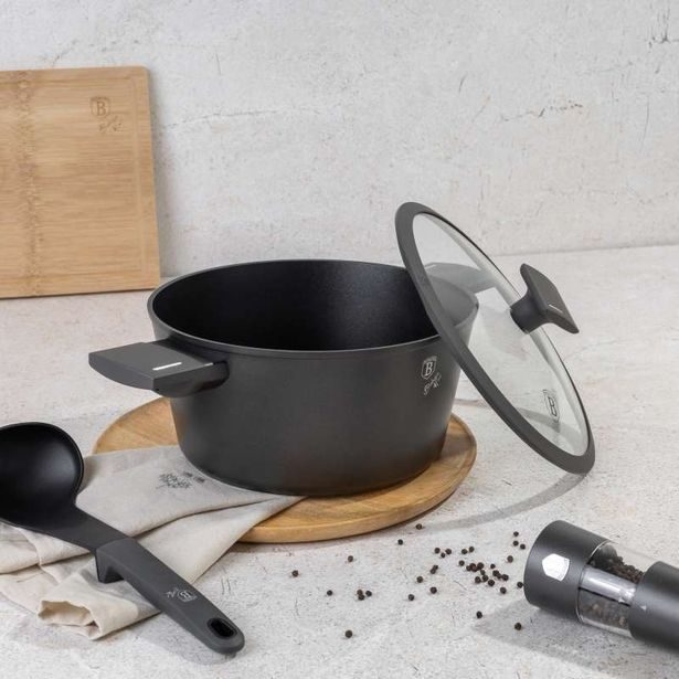BERLINGERHAUS Kastrol s titanovým povrchem a poklicí 24 cm Antracit Collection BH-8131