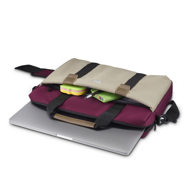 Hama Silvan, brašna na notebook, pro 34-36 cm (13,3-14,1"), recyklovaný polyester, béžová/bordová