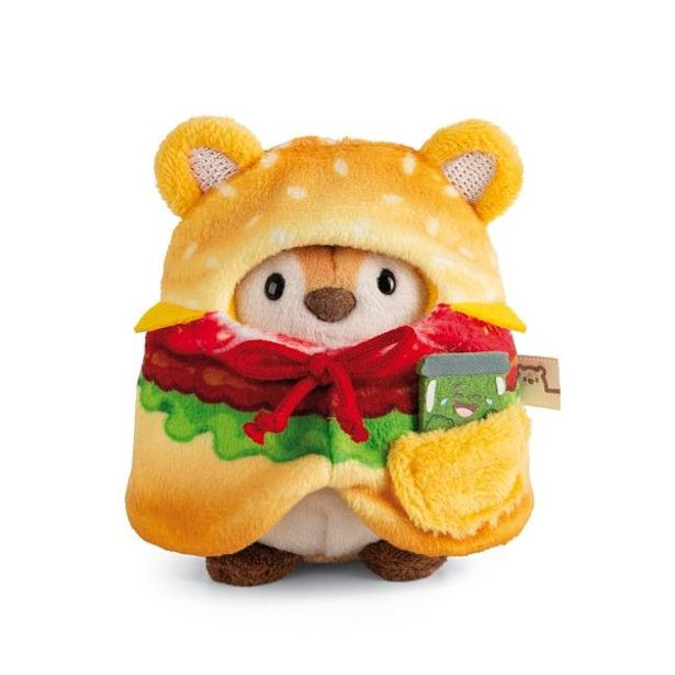 NICI NICI plyš MyMochi Tygr Tiggy 8cm v kostýmu hamburger a okurkou,set dárkové balení 8,5x6,5x10cm