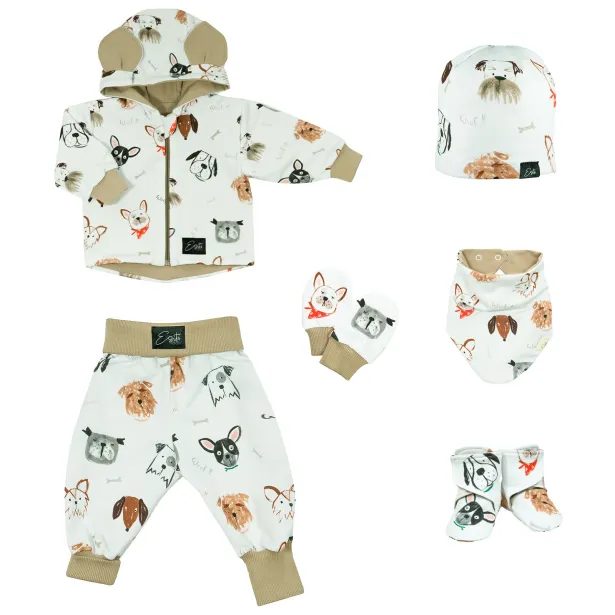 ESITO Dětská čepice Pejsci - bílá