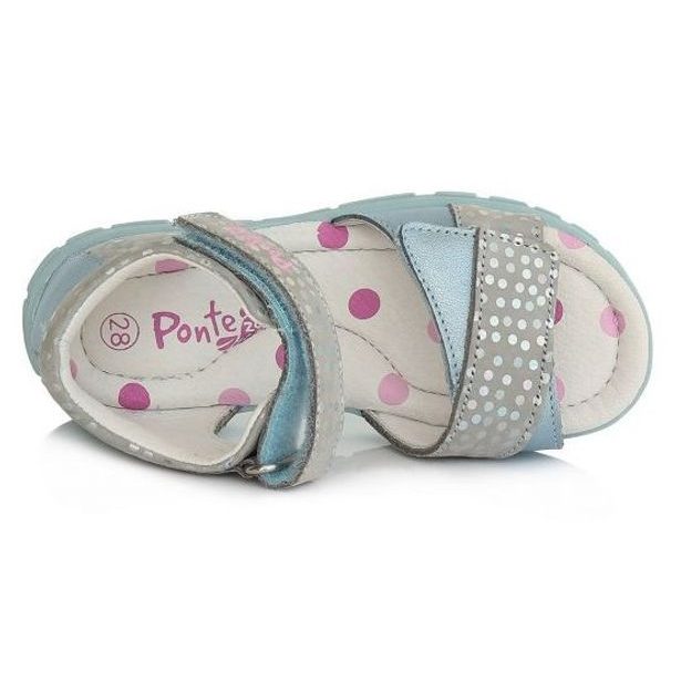 Dívčí kožené sandály, Ponte20, Sky Blue