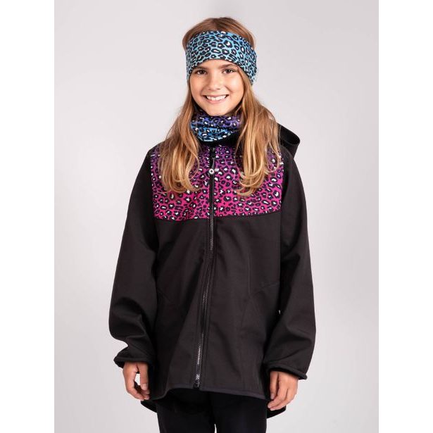 Unuo, Dětská softshellová bunda s fleecem Basic, Černá, Divočina