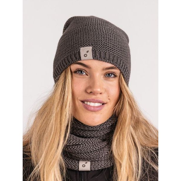 Unuo, Dámská čepice pletená Warm, Šedá