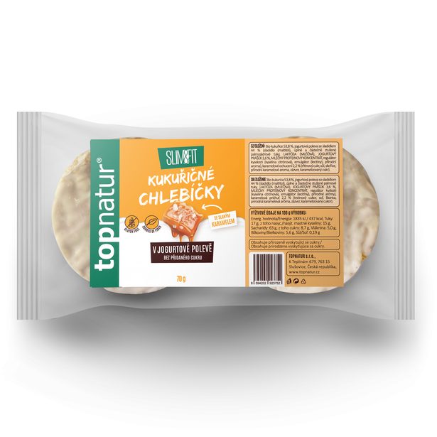 Slim&Fit Kukuřičné chlebíčky se slaným karamelem v jogurtové polevě 70g