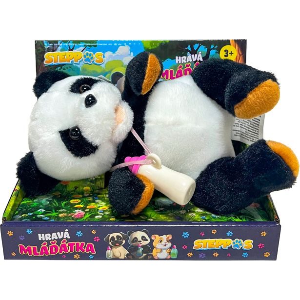 Interaktivní panda s lahvičkou