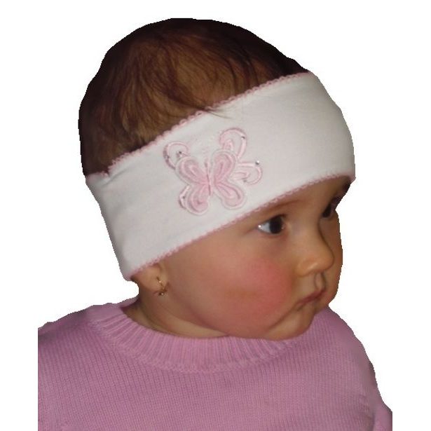 Dívčí bavlněná čelenka PUPILL Lili 33 S; Velikost čepice: č. 42-44, Barva: bílá