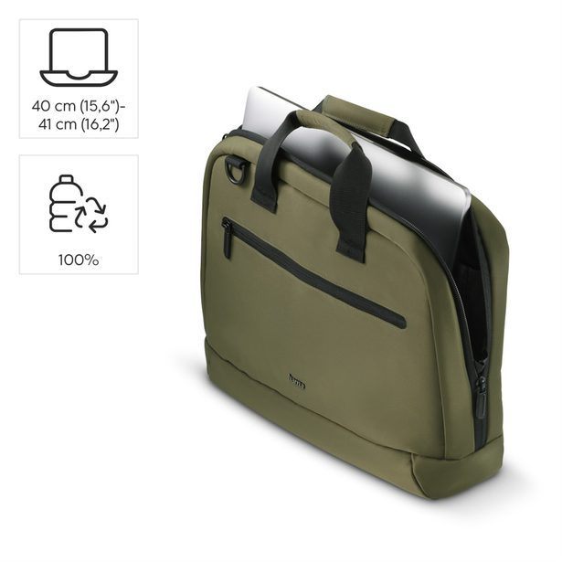 Hama Ultra Lightweight, brašna na notebook, 40-41 cm (15,6"-16,2"), recyklovaný polyester, olivová