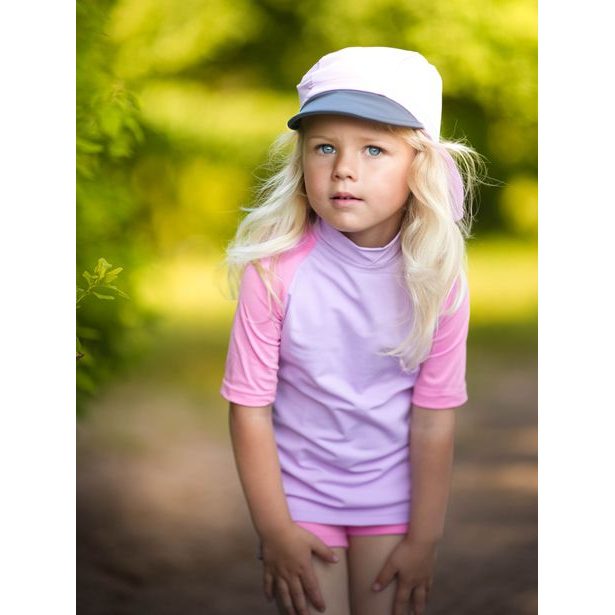 Unuo, Dětská kšiltovka s plachetkou a UV ochranou 50+, Lila