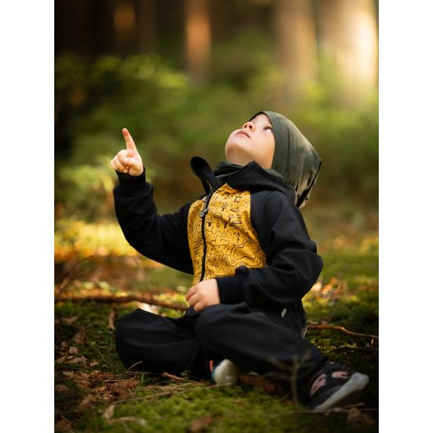 Unuo, Dětská čepice z teplákoviny Homeless, Tm. Khaki