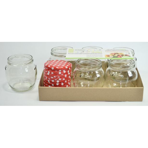 sklen.zavař. 520ml- 5ks-AMFORA+10ks víč.PUNTÍK TO82