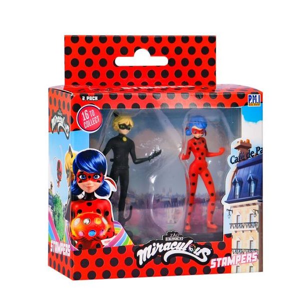 Miraculous: Beruška a černý kocour- razítka 2 ks figurka Ast.