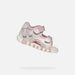 Stříbrné dívčí barefoot sandály Geox Sandal Iupidoo Gir