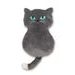 KOČKA VELKÉ OČI šedá 53 cm